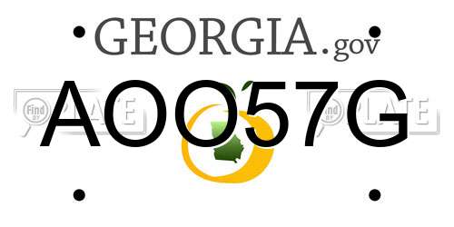 AOO57G Georgia License Plate