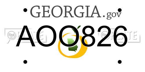 AOO826 Georgia License Plate