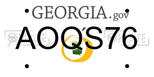 AOQS76 Georgia License Plate