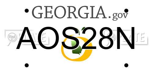 AOS28N Georgia License Plate