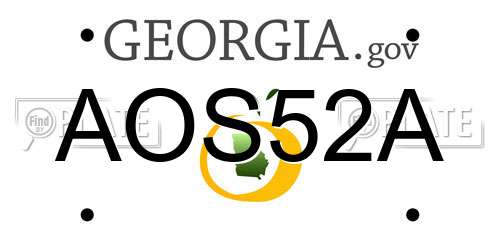 AOS52A Georgia License Plate