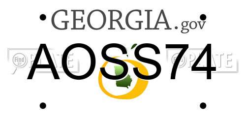 AOSS74 Georgia License Plate