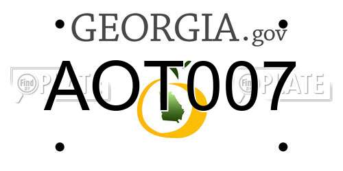 AOT007 Georgia License Plate