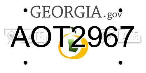 AOT2967 Georgia License Plate