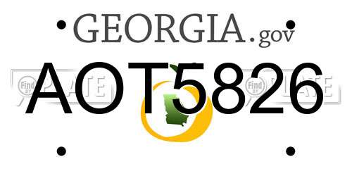AOT5826 Georgia License Plate