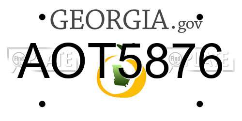 AOT5876 Georgia License Plate