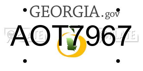 AOT7967 Georgia License Plate