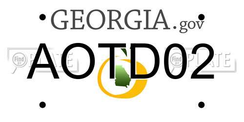 AOTD02 Georgia License Plate