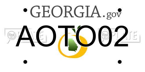 AOTO02 Georgia License Plate