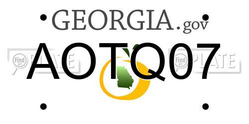 AOTQ07 Georgia License Plate