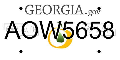 AOW5658 Georgia License Plate