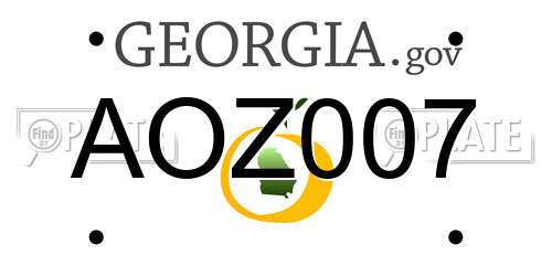 AOZ007 Georgia License Plate