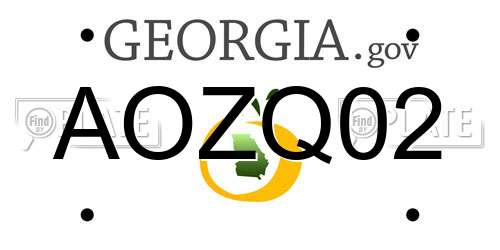 AOZQ02 Georgia License Plate