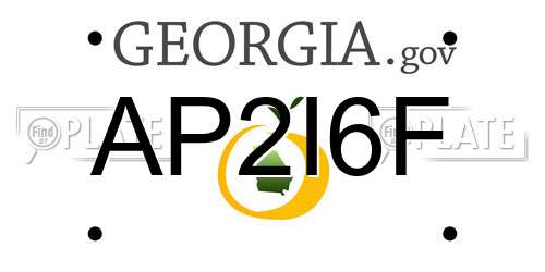 AP2I6F Georgia License Plate
