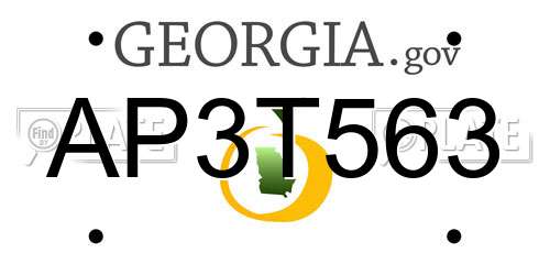 AP3T563 Georgia License Plate