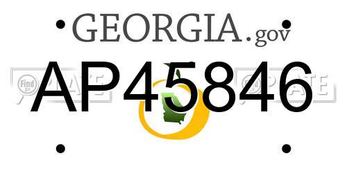 AP45846 Georgia License Plate