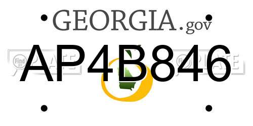 AP4B846 Georgia License Plate
