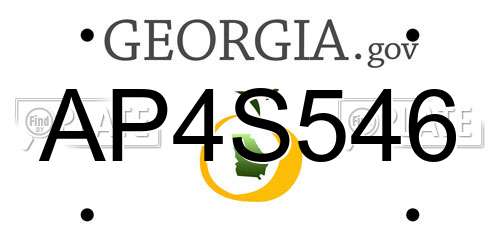 AP4S546 Georgia License Plate