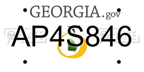 AP4S846 Georgia License Plate