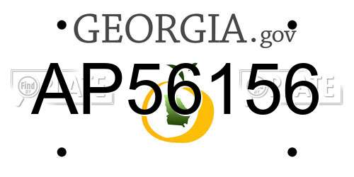 AP56156 Georgia License Plate