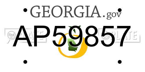 AP59857 Georgia License Plate