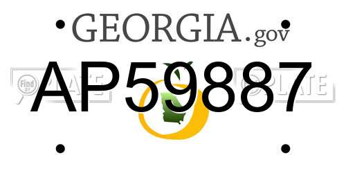 AP59887 Georgia License Plate