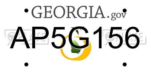 AP5G156 Georgia License Plate