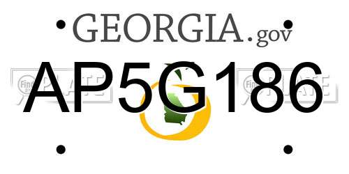 AP5G186 Georgia License Plate