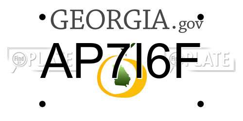 AP7I6F Georgia License Plate