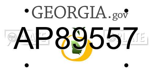 AP89557 Georgia License Plate