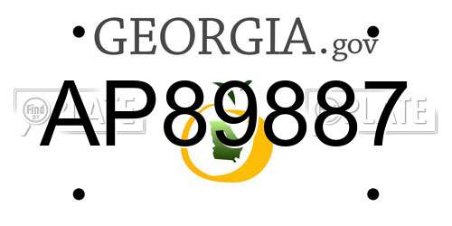 AP89887 Georgia License Plate