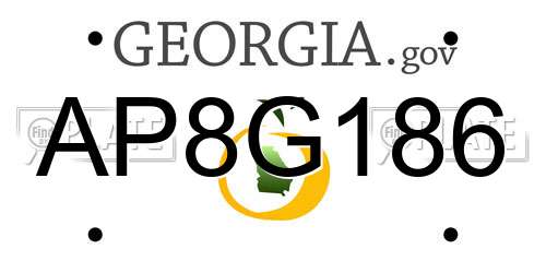 AP8G186 Georgia License Plate