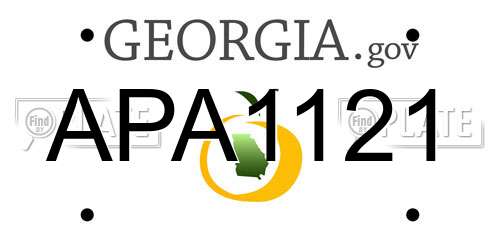 APA1121 Georgia License Plate