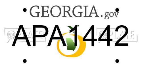APA1442 Georgia License Plate