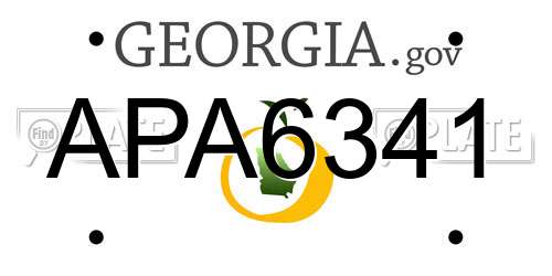 APA6341 Georgia License Plate