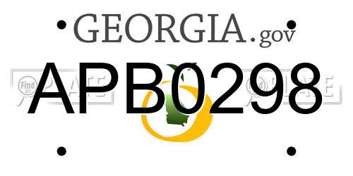 APB0298 Georgia License Plate
