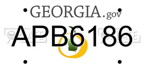 APB6186 Georgia License Plate