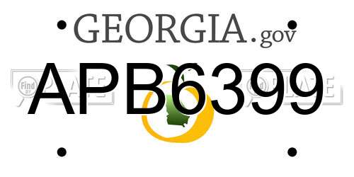 APB6399 Georgia License Plate