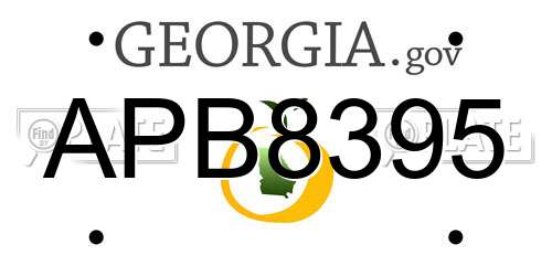 APB8395 Georgia License Plate