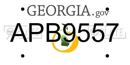 APB9557 Georgia License Plate