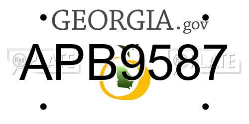 APB9587 Georgia License Plate