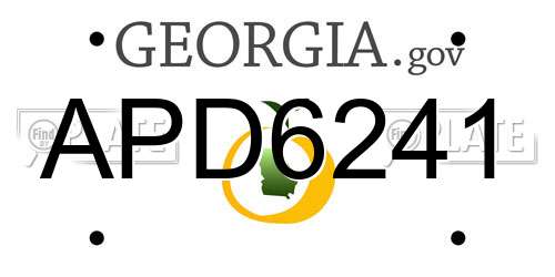 APD6241 Georgia License Plate