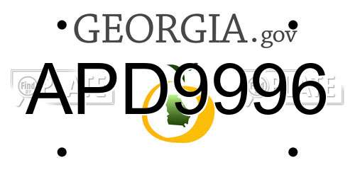 APD9996 Georgia License Plate