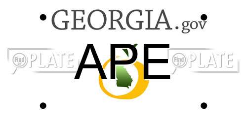APE Georgia License Plate
