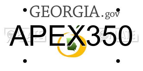 APEX350 Georgia License Plate
