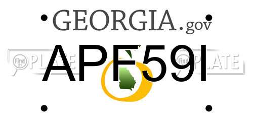 APF59I Georgia License Plate