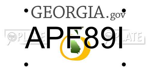 APF89I Georgia License Plate