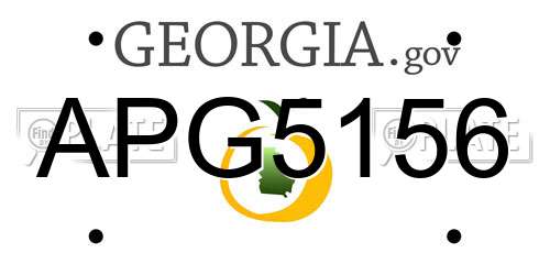 APG5156 Georgia License Plate