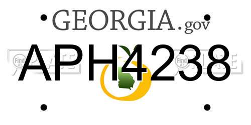APH4238 Georgia License Plate