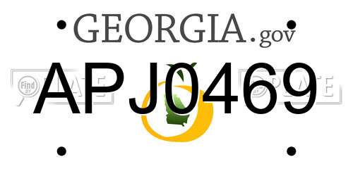 APJ0469 Georgia License Plate